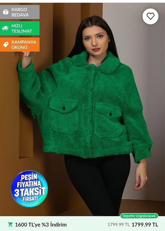 Dilvin yeşil kürk - Görsel 2