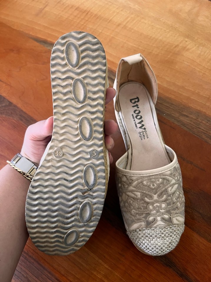 Beyaz Bohem Kadın Dolgu Topuk Espadril - Görsel 2