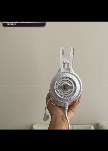 Beyaz Kablolu Mikrofonlu Kulaklık - Görsel 2