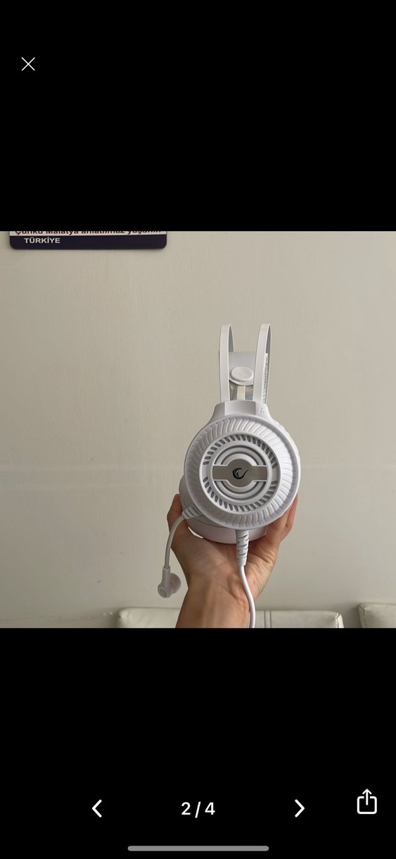 Beyaz Kablolu Mikrofonlu Kulaklık - Görsel 2