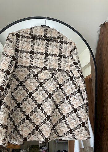 Düğmeli Yılan Desenli Midi Kadın Kaban - Görsel 6