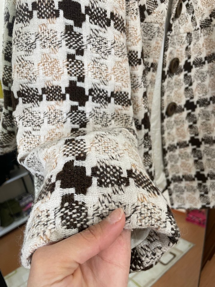 Düğmeli Yılan Desenli Midi Kadın Kaban - Görsel 2