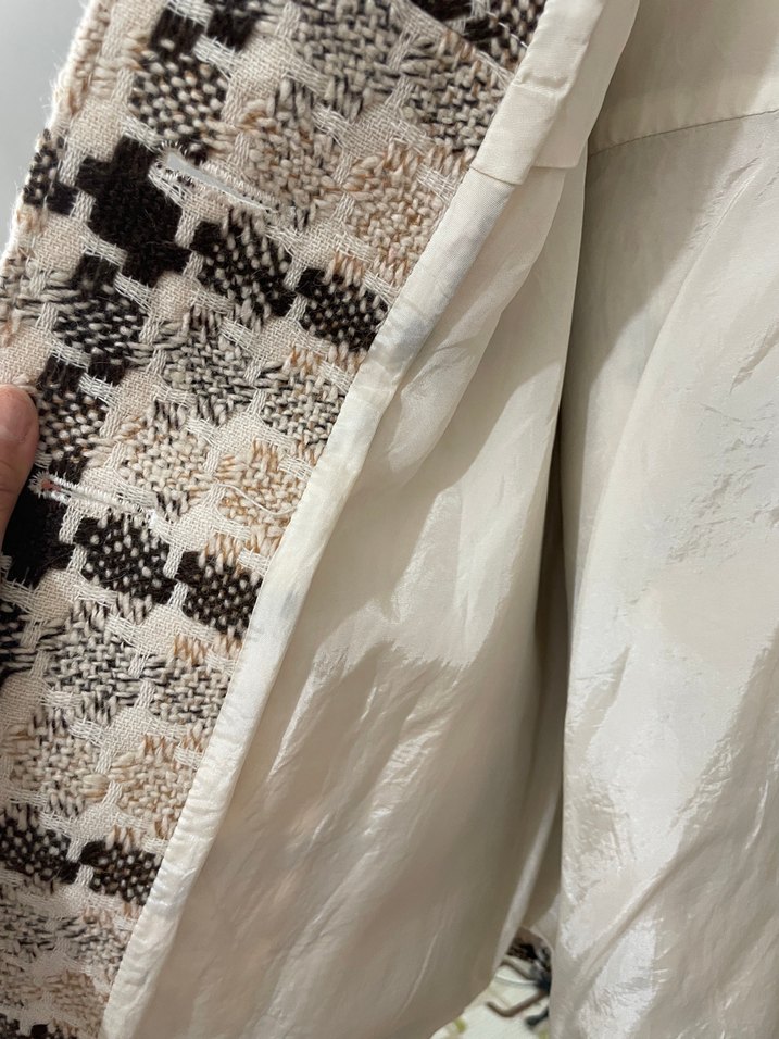 Düğmeli Yılan Desenli Midi Kadın Kaban - Görsel 3