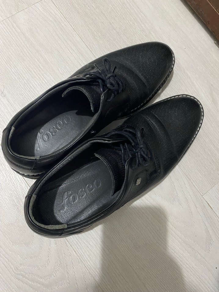 Siyah hakiki Deri Erkek Klasik ayakkabı 39 numara - Görsel 2