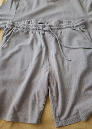 Gri Erkek Loose Fit Kısa Kollu Pijama Takımı - Görsel 3