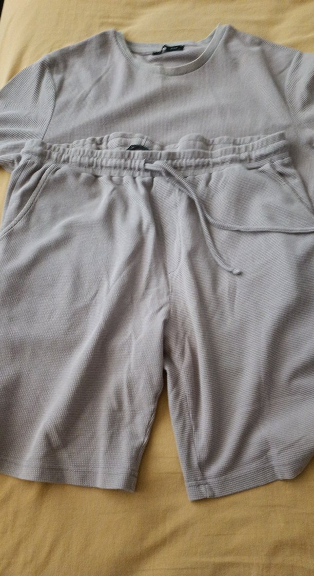 Gri Erkek Loose Fit Kısa Kollu Pijama Takımı - Görsel 3