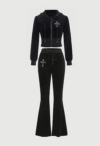 goth cross rhinestone set