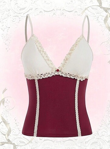 lace trim cami top