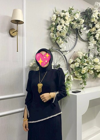 Uzun Siyah Gotik Piliseli abiye elbise - Görsel 2