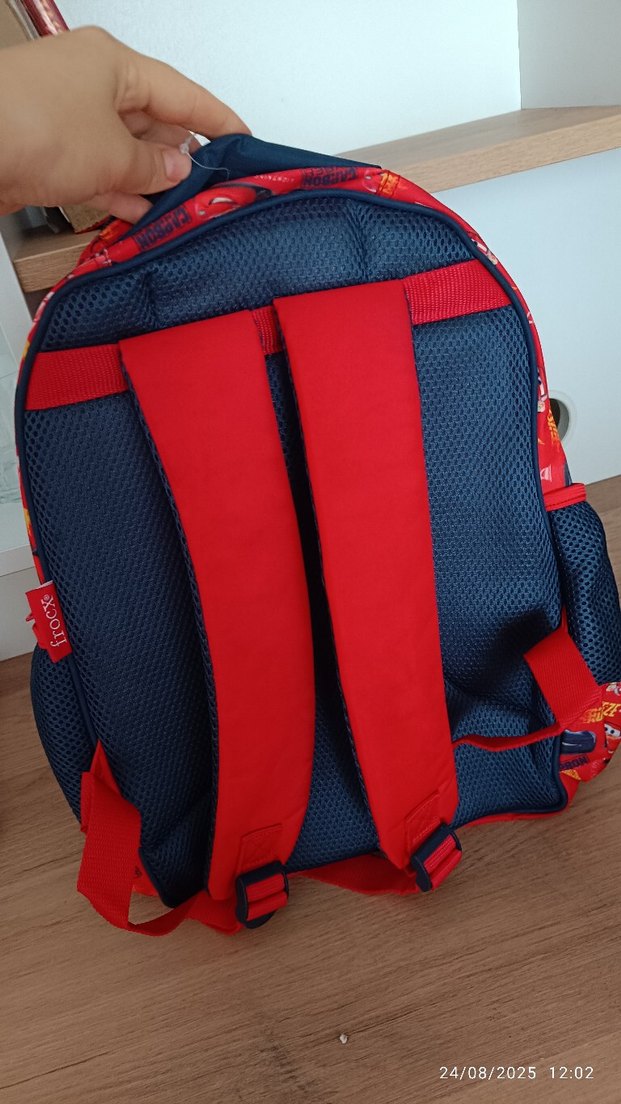 Kırmızı Çocuk Okul Çantası - Arabalı - Görsel 2