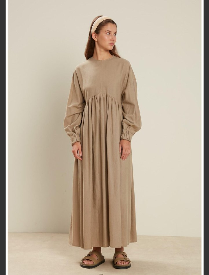 manuka keten elbise - Görsel 3