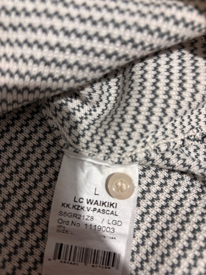 Gri Çizgili Krem Polo Tişört - Görsel 4