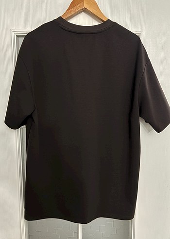 Kahverengi Pamuklu Oversize Erkek Tişört - Görsel 2