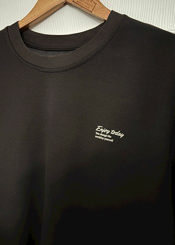 Kahverengi Pamuklu Oversize Erkek Tişört - Görsel 3