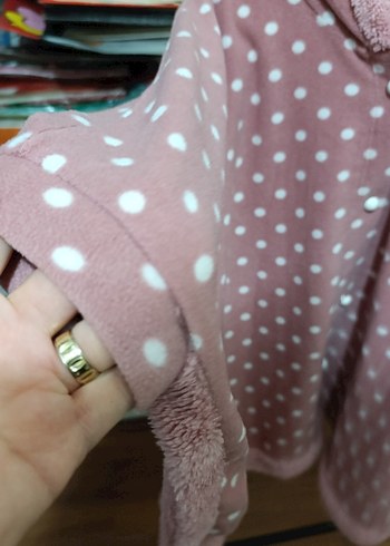 Pembe Kapüşonlu Kız Çocuk Pelerin #panço - Görsel 2