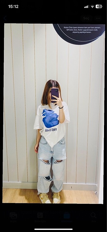 baggy yirtik pantalon