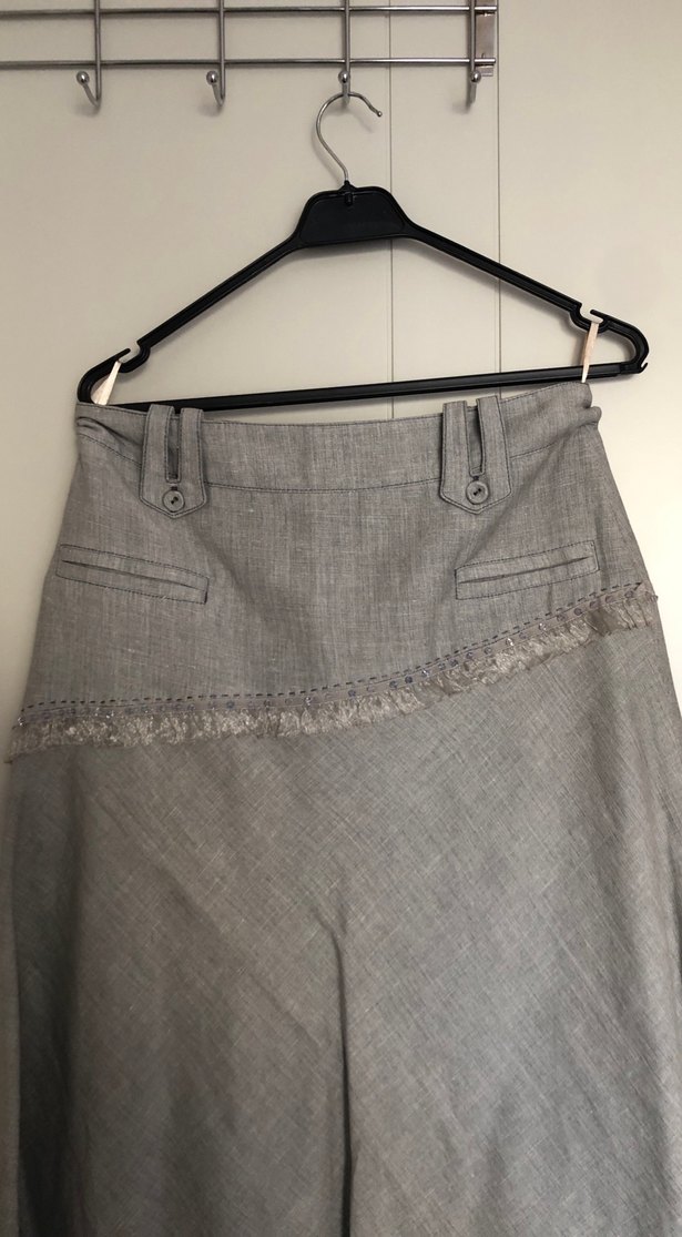 Bohem Midi Hamile Etek Bej Renk - Görsel 2