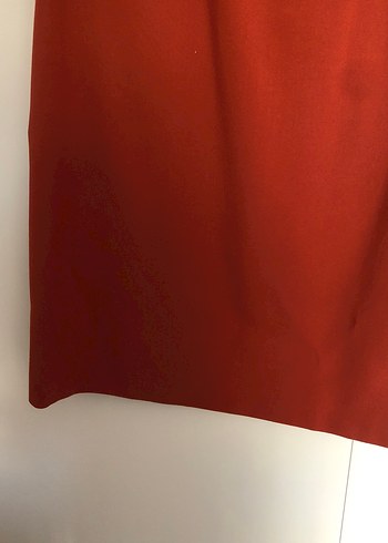 Kırmızı V Yaka Midi Elbise - Görsel 3