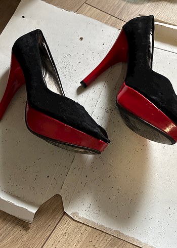 Tokalı Siyah Yüksek Topuklu Stiletto - Görsel 2