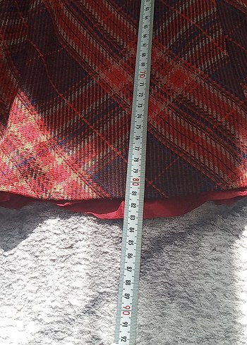 Kırmızı Ekose Mini Hamile Etek - Görsel 2