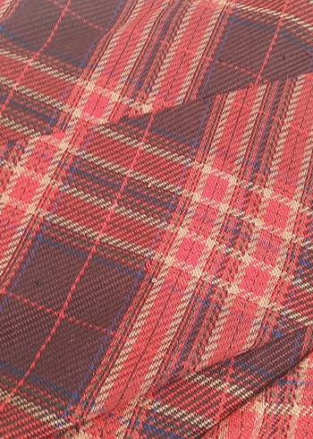 Kırmızı Ekose Mini Hamile Etek - Görsel 5