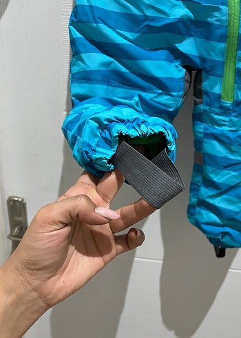 Mavi Erkek Bebek Fermuarlı Kayak Tulumu - Görsel 2