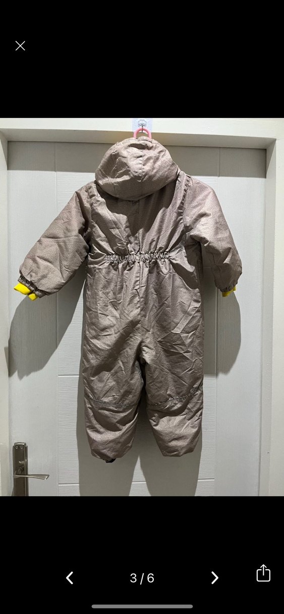 Gri Bebek Erkek Kayak Tulumu Fermuarlı - Görsel 3
