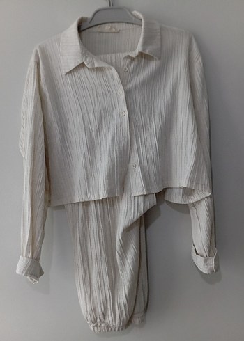 Krem  Keten Kadın Takım - Görsel 4