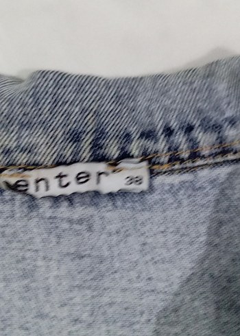 Düğmeli Gri Mavi Kadın Denim Ceket - Görsel 2