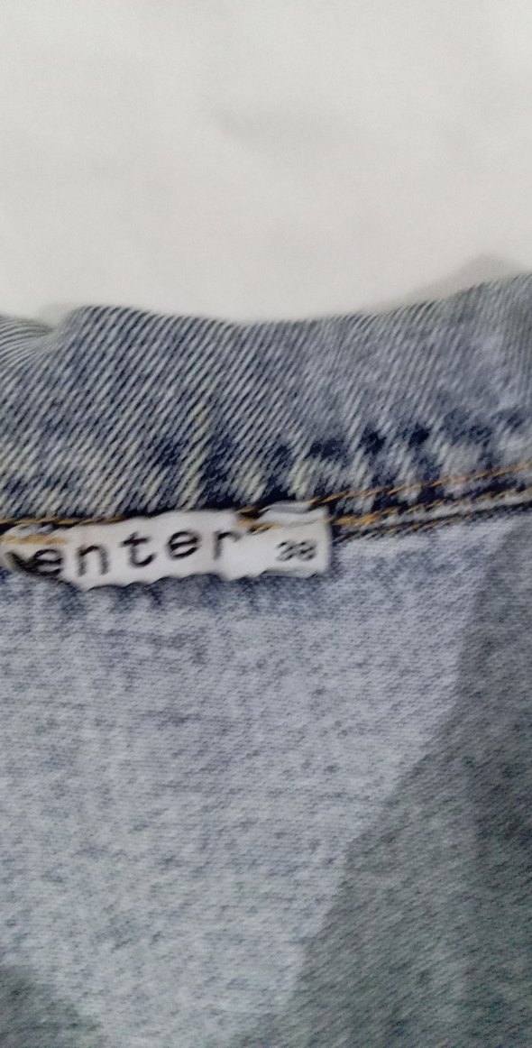 Düğmeli Gri Mavi Kadın Denim Ceket - Görsel 2