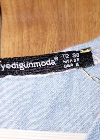 Düğmeli Mavi Kadın Kot Ceket - Görsel 3