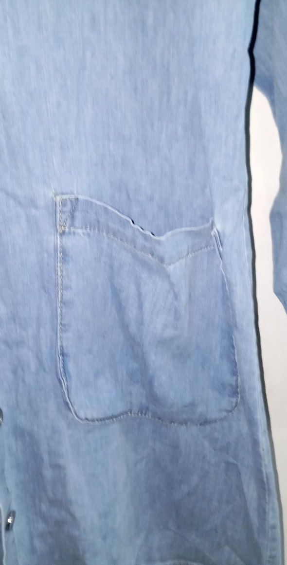 Düğmeli Mavi Kadın Kot Ceket - Görsel 2