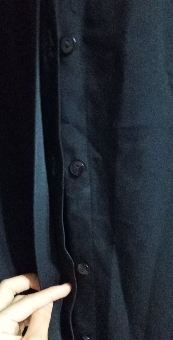 Uzun Siyah Düğmeli Kadın Kaban - Görsel 2