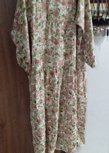 Bohem Uzun Kollu Bej Uzun Elbise - Görsel 4