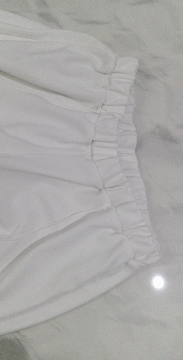 Beyaz Midi Kadın Kumaş Pantolon - Görsel 2