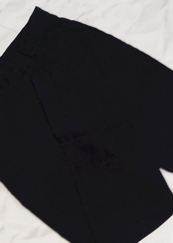 Siyah Kadın Midi Kumaş Pantolon - Görsel 3