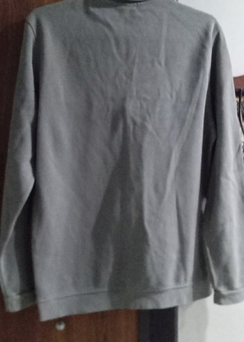 Gri Erkek Düğmeli Sweatshirt - Görsel 3