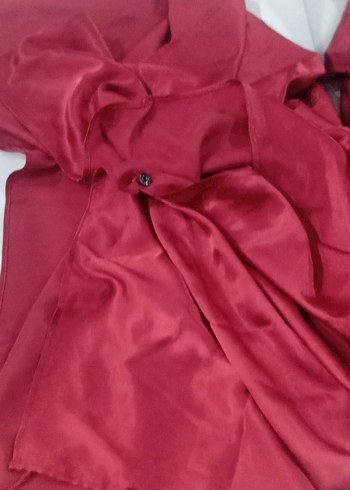 Bordo Uzun Kollu Yüksek Yakalı Kadın Elbise - Görsel 5