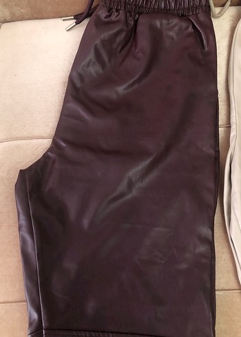 Gri Deri Midi Kadın Pantolon - Görsel 4