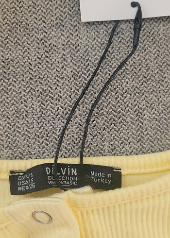 s Beden DİLVİN ETİKETLİ YELLOW BUTTER ASKILI ATLET