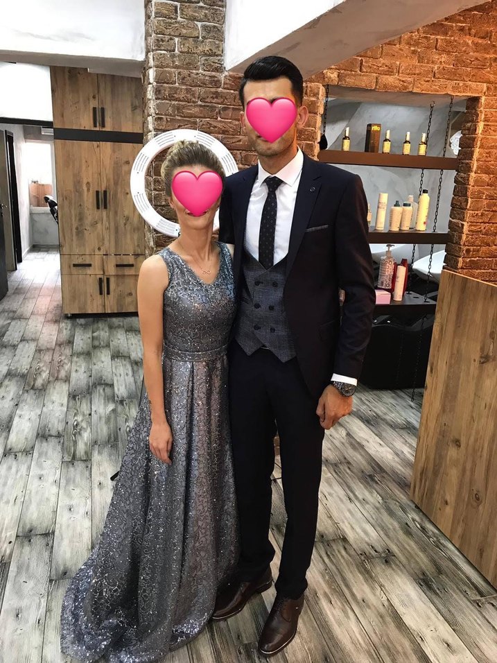 Gri Uzun abiye - Görsel 2