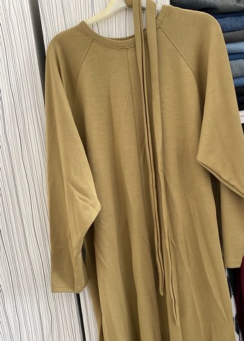Camel Renk Uzun Salaş Kadın Elbise - Görsel 5
