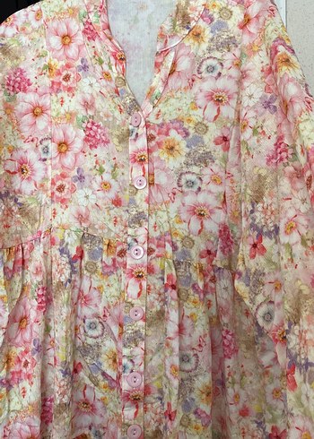 Pembe Bohem Uzun Pamuk Elbise - Görsel 5