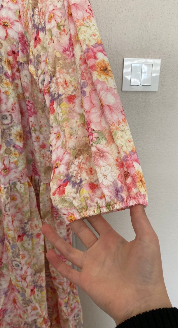 Pembe Bohem Uzun Pamuk Elbise - Görsel 4