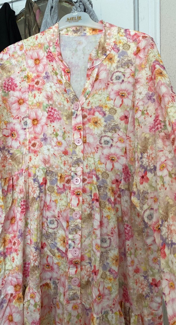 Pembe Bohem Uzun Pamuk Elbise - Görsel 5