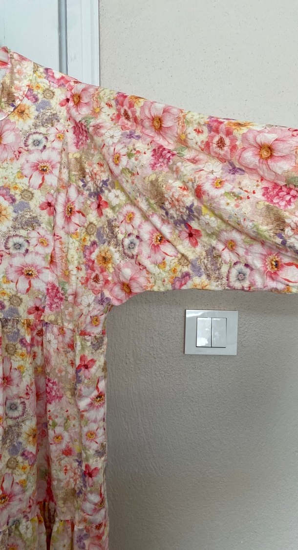 Pembe Bohem Uzun Pamuk Elbise - Görsel 3