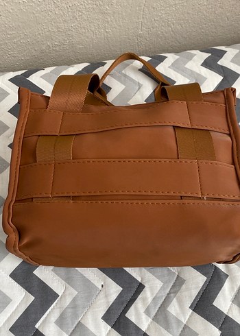 Kahverengi Deri Fermuarlı Kadın Çanta - Görsel 3