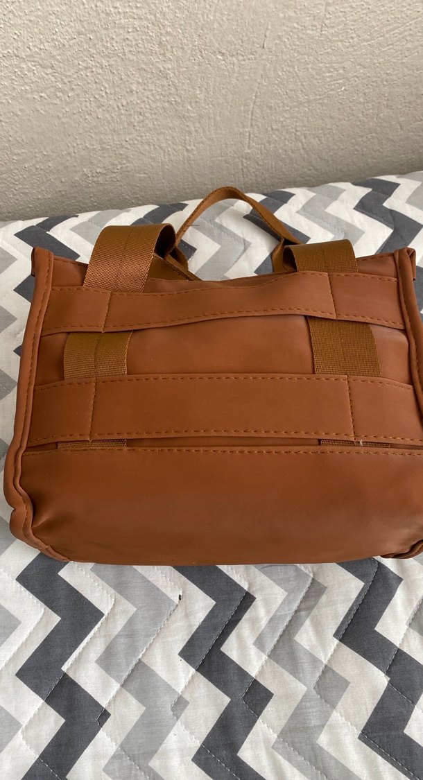 Kahverengi Deri Fermuarlı Kadın Çanta - Görsel 3