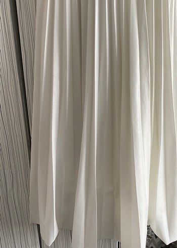 Beyaz Pilili Uzun Kadın Etek - Görsel 5