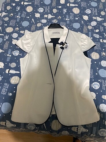Moda ilgi marka 38 beden lacivert etek beyaz ceket ikili takım
